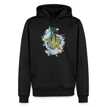Schildkröte im Meer - Männer Premium Bio Hoodie - Schwarz - Vorne - Nico (187cm)