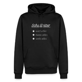 Schulleiter Schulleitung Schule Rektor Geschenk - Männer Premium Bio Hoodie - Schwarz - Vorne - Nico (187cm)