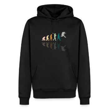 Human Evolution Guitar Band Retro Vintage - Sweat à capuche Premium bio Homme - noir - Devant - Nico (187cm)
