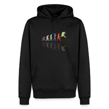 Human Evolution Guitar Band Retro Vintage - Sweat à capuche Premium bio Homme - noir - Devant - Nico (187cm)