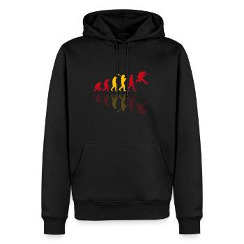 Human Evolution Guitar Band Retro Vintage Espagnol - Sweat à capuche Premium bio Homme - noir - Devant - Nico (187cm)