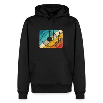 Vinly Plattenspieler Schallplatte LP Musik Motiv L - Männer Premium Bio Hoodie - Schwarz - Vorne - Nico (187cm)