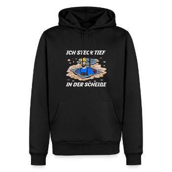 Travailleurs des égouts - Je suis plongé dans la merde - Sweat à capuche Premium bio Homme - noir - Devant - Nico (187cm)