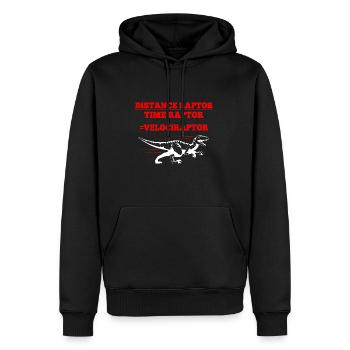 Distance Raptor Time Raptor Velociraptor Dino Phys - Männer Premium Bio Hoodie - Schwarz - Vorne - Nico (187cm)