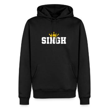 Singh Punjabi Name Männer Krone Sikh Punjab Kaur - Männer Premium Bio Hoodie - Schwarz - Vorne - Nico (187cm)