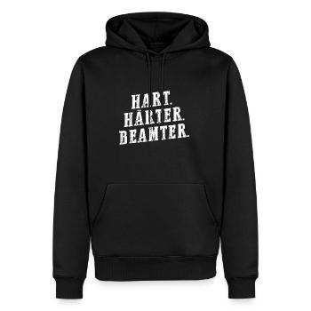 Hart Härter Beamter - Beamten Geschenk - Männer Premium Bio Hoodie - Schwarz - Vorne - Nico (187cm)