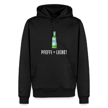 Pfefferminz Likör Pfeffi Vatertag Sauf - Männer Premium Bio Hoodie - Schwarz - Vorne - Nico (187cm)