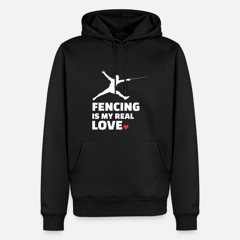 Fechten - Männer Premium Bio Hoodie - Schwarz