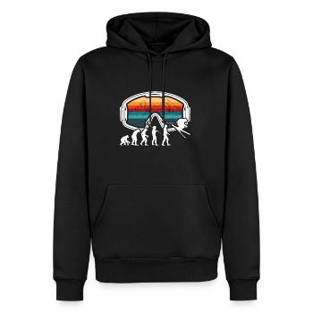 Skiing Evolution Vintag Winter Sport Ski - Men’s Premium Organic Hoodie - black - Front - Nico (187cm)