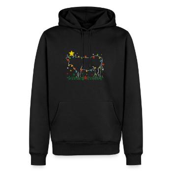 Cow Tree Farmer Vintage Christmas Tree Xmas Reinde - Männer Premium Bio Hoodie - Schwarz - Vorne - Nico (187cm)