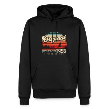 Geboren 1953 Jahrgang 70 Geburtstag Geschenk - Männer Premium Bio Hoodie - Schwarz - Vorne - Nico (187cm)