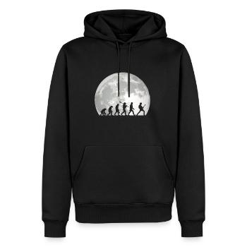 Human Evolution Guitar Band Moon Vintage Guitariste - Sweat à capuche Premium bio Homme - noir - Devant - Nico (187cm)