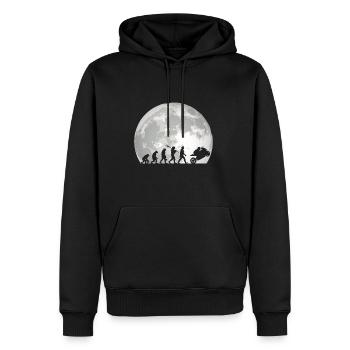 Moto Evolution Vintage Superbike Biker - Sweat à capuche Premium bio Homme - noir - Devant - Nico (187cm)