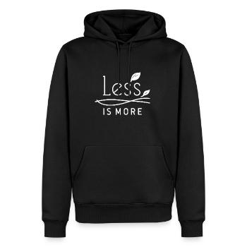 Less is More Minimalist - Männer Premium Bio Hoodie - Schwarz - Vorne - Nico (187cm)