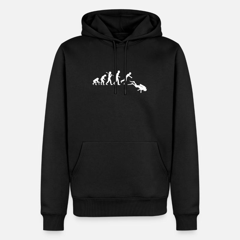 evolution des Menschen Tauchen - Männer Premium Bio Hoodie - Schwarz