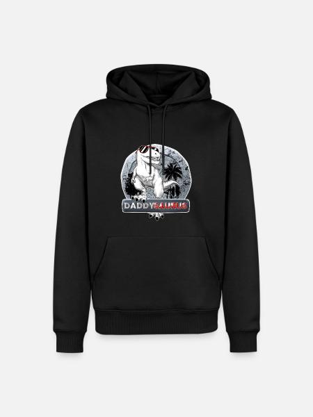 Daddysaurus - Männer Premium Bio Hoodie - Schwarz