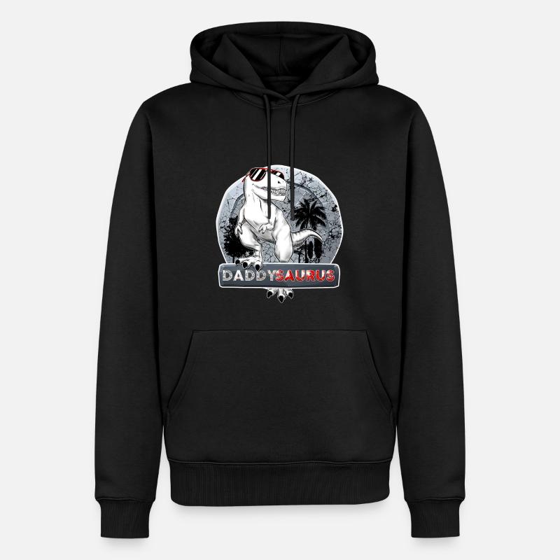 Daddysaurus - Sweat à capuche Premium bio Homme - noir