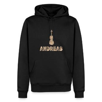 Violoncelle Andreas - Sweat à capuche Premium bio Homme - noir - Devant - Nico (187cm)