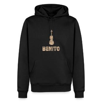 Viola Benito - Sweat à capuche Premium bio Homme - noir - Devant - Nico (187cm)
