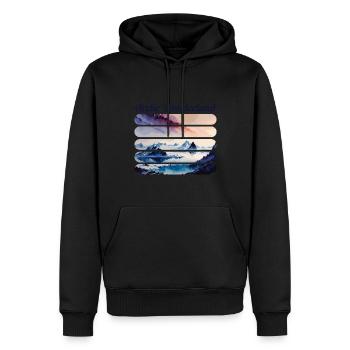 Arctic Wonderland En plein air Montagnes Faune - Sweat à capuche Premium bio Homme - noir - Devant - Nico (187cm)