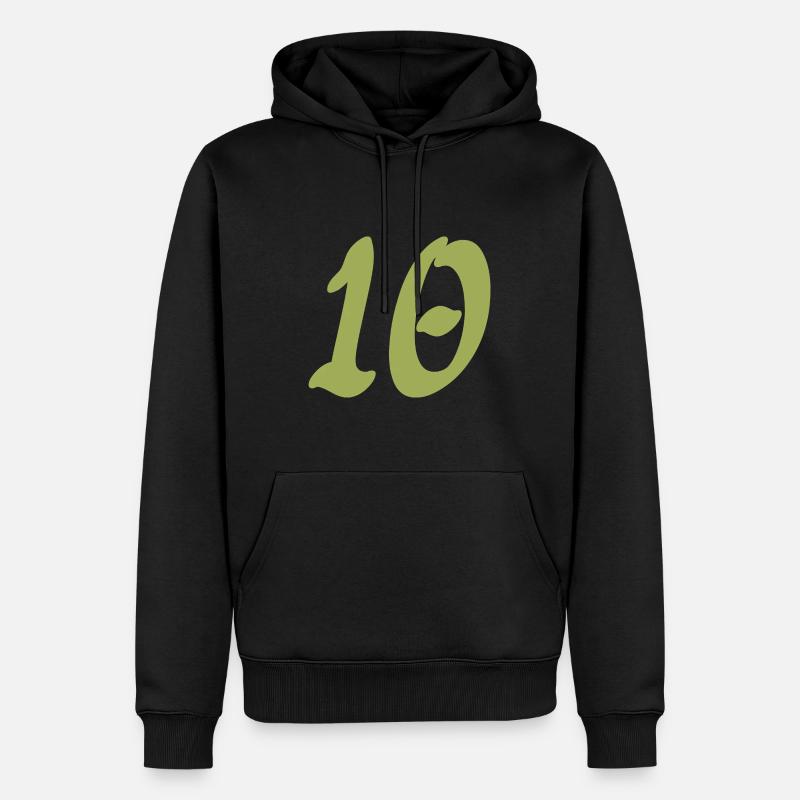10 - Sweat à capuche Premium bio Homme - noir