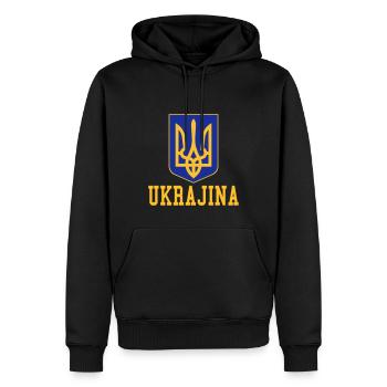 Ukraine - Männer Premium Bio Hoodie - Schwarz - Vorne - Nico (187cm)