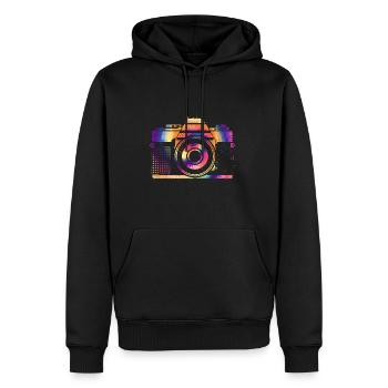 Kamera Fotograf Fotografen Photographie Kreative G - Männer Premium Bio Hoodie - Schwarz - Vorne - Nico (187cm)