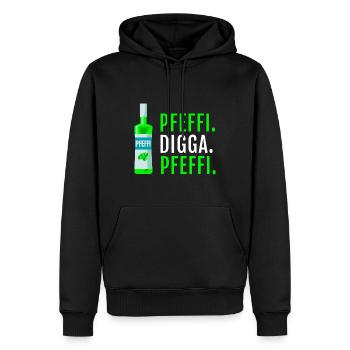 Pfefferminz Likör Pfeffi Vatertag Sauf - Männer Premium Bio Hoodie - Schwarz - Vorne - Nico (187cm)