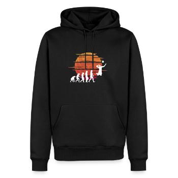 Volleyball Player Sport Retro Evolution - Männer Premium Bio Hoodie - Schwarz - Vorne - Nico (187cm)