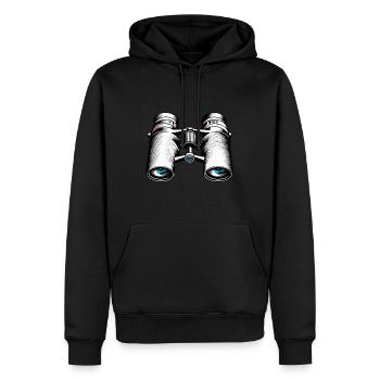 Jumelles / Observation / Observation / Aventure - Sweat à capuche Premium bio Homme - noir - Devant - Nico (187cm)