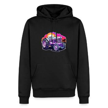 Traktor / Landwirtschaft / Bauer / Feldarbeit - Männer Premium Bio Hoodie - Schwarz - Vorne - Nico (187cm)