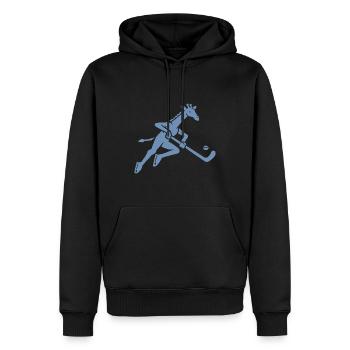 Giraffe Eishockey Silhouette Minimalistisch - Männer Premium Bio Hoodie - Schwarz - Vorne - Nico (187cm)