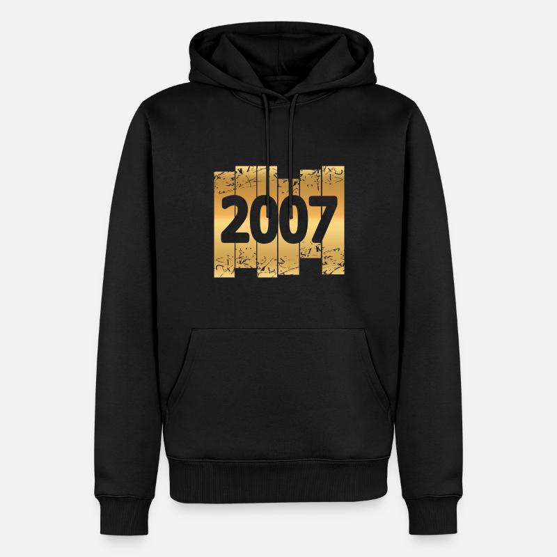 en 2007 - Sweat à capuche Premium bio Homme - noir