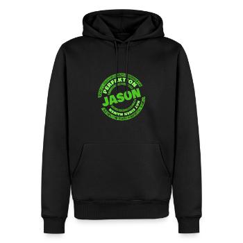 Vorname Jason - Männer Premium Bio Hoodie - Schwarz - Vorne - Nico (187cm)
