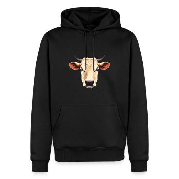 Cow, Ox, Bull - Head design - Men’s Premium Organic Hoodie - black - Front - Nico (187cm)