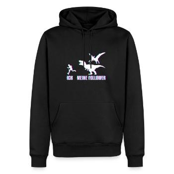 Ich Meine Follower Dino lustige Dinosaurier - Männer Premium Bio Hoodie - Schwarz - Vorne - Nico (187cm)