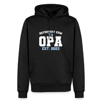 Werdender Opa 2023 Schwangerschaft Verkündung - Männer Premium Bio Hoodie - Schwarz - Vorne - Nico (187cm)