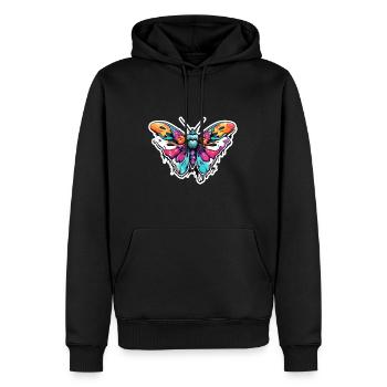 Motte / Tier / Insekt / Larve / Schädling - Männer Premium Bio Hoodie - Schwarz - Vorne - Nico (187cm)