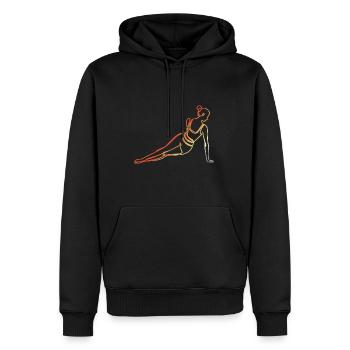 Fitness Sportlerin - Männer Premium Bio Hoodie - Schwarz - Vorne - Nico (187cm)