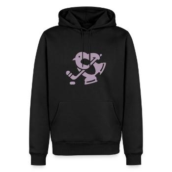 Pinguin Hockey Eishockey Silhouette Minimalistisch - Männer Premium Bio Hoodie - Schwarz - Vorne - Nico (187cm)