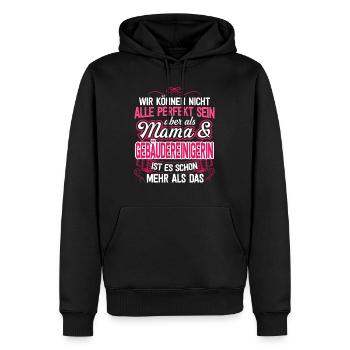GEBÄUDEREINIGERIN - Mama - Männer Premium Bio Hoodie - Schwarz - Vorne - Nico (187cm)