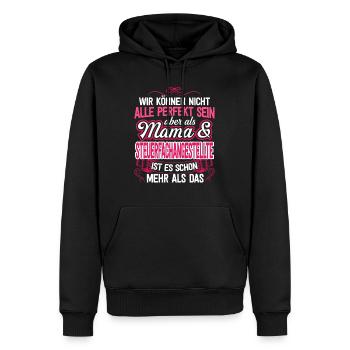 STEUERFACH - Mama - Männer Premium Bio Hoodie - Schwarz - Vorne - Nico (187cm)