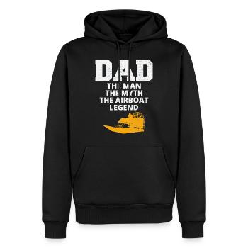 Airboat Fanboat Airboating Papa Fête des Pères - Sweat à capuche Premium bio Homme - noir - Devant - Nico (187cm)