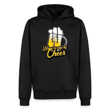 Cup of cheer beer beer xmas Christmas christmas - Men’s Premium Organic Hoodie - black - Front - Nico (187cm)