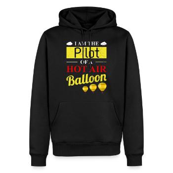 Montgolfière Montgolfière Pilote de montgolfière - Sweat à capuche Premium bio Homme - noir - Devant - Nico (187cm)
