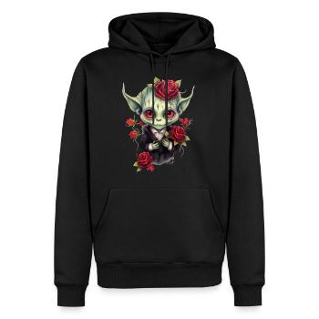 Vampire extraterrestre romantique - Sweat à capuche Premium bio Homme - noir - Devant - Nico (187cm)