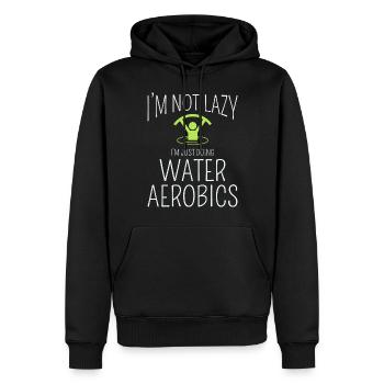 Aquagym Fitness aquatique Aqua Exercice - Sweat à capuche Premium bio Homme - noir - Devant - Nico (187cm)