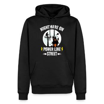 Cauchemar sur la rue Power Line – Lineman Halloween - Sweat à capuche Premium bio Homme - noir - Devant - Nico (187cm)