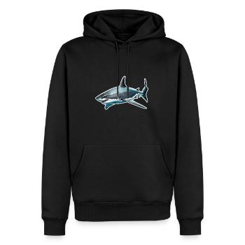 Requin / Faune / Sous-marin / Mer / Océan - Sweat à capuche Premium bio Homme - noir - Devant - Nico (187cm)