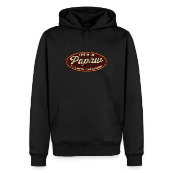 Papa Grand-père disant Papaw L’homme Le mythe La légende - Sweat à capuche Premium bio Homme - noir - Devant - Nico (187cm)